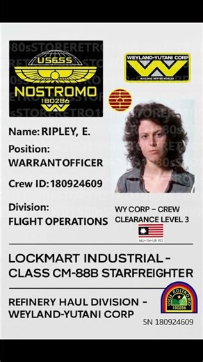 🚀 Nostromo-Inspired Crew ID Badge Templates | Fan-Made Sci-Fi Collectibles 🚀