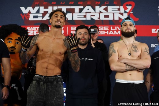 Ben Whittaker 175 Vs. Liam Cameron 174 - Weigh-in Results For Rematch On Sunday