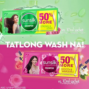 Get more washes (vs. 10ml sachet) with the NEW Sunsilk Triple Sachet!