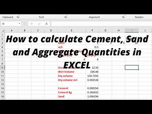 How to calculate cement, sand and aggregate quantities using Excel | Material quantity calculation