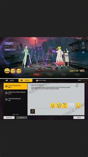 Thank you Garena free fire. Garena give me susanoo super emote instead of three bundles . #ff