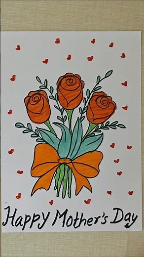 Mother's Day Card drawing Step By Step / Beautiful mother's day card making tutorial