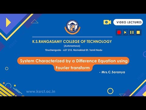 System Characterized by a Difference Equation using Fourier transform