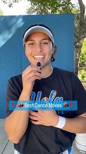 This one was a two-Bruin race! @thessa.malauulu has the best dance moves on the team 💃🥎 | UCLA Softball