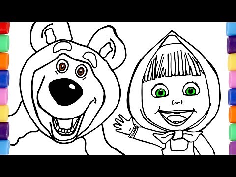 Dibuja y Colorea a MASHA y EL OSO 👱‍♀️🐻 Vídeos para niños