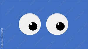 Cartoon simple open eye , blinking eyes on screen , screen graphics motion weather icon. stock video 3D animation. Flat Design Animation Stock Video