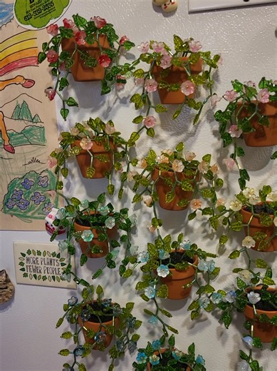 This batch of beaded plant magnets was my absolute favorite so far 😍 #plantmagnet #beads #beadedplant #foreverplant #fridgemagnet #handmade | The Crystal Gem Unicorn