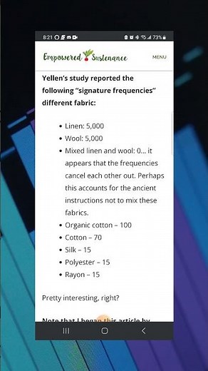 The FREQUENCY of FABRICS