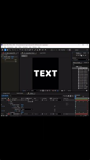Decode In Speed In Adobe After Effects 2026