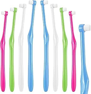 Geiserailie 8 Pieces End Tuft Toothbrushes Extra Soft Tufted Brush Teeth Manual Single Compact Interdental Brush for Adult Detail Cleaning and Care
