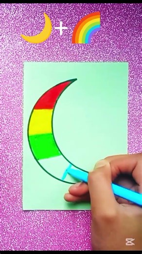 Coloring And mixing Emojis 🌙+🌈