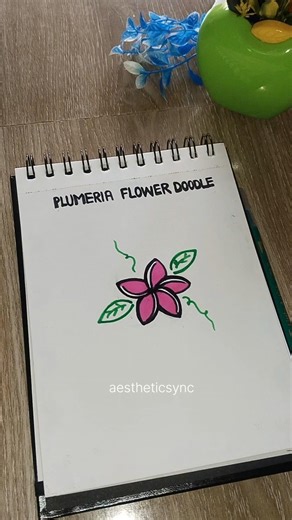 Plumeria flower doodle in 6 easy steps😍 | Perfect for notebook cover designs #doodle #floralart