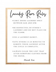 Laundry Room Rules Sign: Airbnb/vrbo Printable (PDF, Canva Template) - Etsy Australia