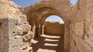 Avdat national park, Ancient Nabatean ruins in the Negev Desert, Israel, 4k cinematic