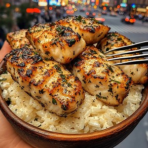 Crispy Herb Fish Bites with Buttered Rice (Full recipe in 💬) | Lora Chef