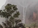 Heavy rain at iconic landmark Uluru results in waterfalls