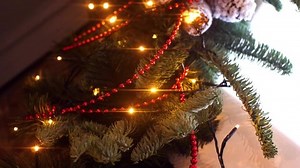 Close-up Branch Christmas Tree Garland Frame Stock Footage Video (100% Royalty-free) 1032337421 | Shutterstock