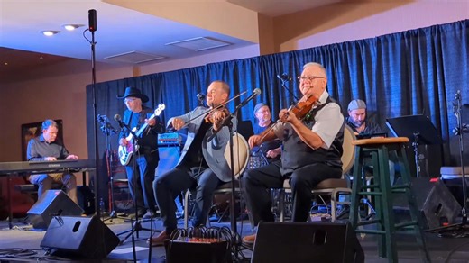 The first fiddler to join Calvin Vollrath at his Collaborations CD release concert on Friday night was Mark Sullivan from BC. | Bill Borgwardt