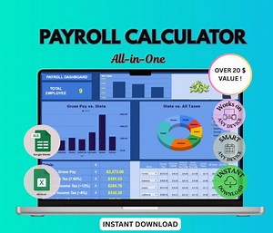 Payroll Tracker | Summary Report | Google Sheets Paycheck Tracker | Monthly Pay Calculator Paystub Payroll Management Calculator - Etsy