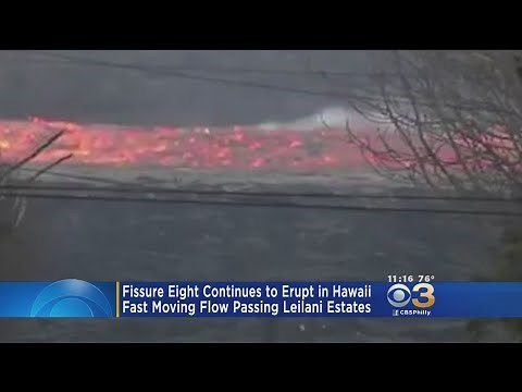 Incredible Video Of Fast Lava Flow From Fissure 8 In Hawaii