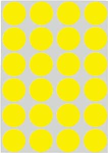 ChromaLabel 3/4 Inch Circle Sticker Labels, Easy to Write On Round Colored Stickers, 42 Sheets of Removable Sticky Dots - 1008 Dot Stickers, Yellow Labels