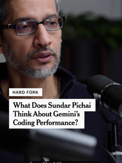 What Does Sundar Pichai Think About Gemini's Coding Performance? During this year's Google I/O Developer Conference, we talked to the company's C.E.O., Sundar Pichai, about how he felt Google was doing competing against other A.I.-based coding platforms. View the full interview on YouTube https://youtu.be/RgV57kDzcng #podcast #tech #news #ai #Google #gemini #io