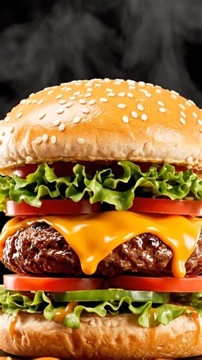 Slow Motion 3D Burger Build 🍔 Cinematic Food Animation in 4K