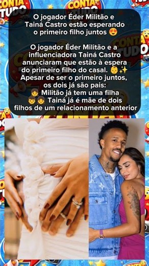 O jogador Éder Militão e Tainá Castro estão esperando o primeiro filho juntos 😍