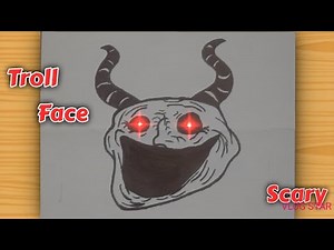 how to draw Troll Face step-by-step using just a pencil and pen