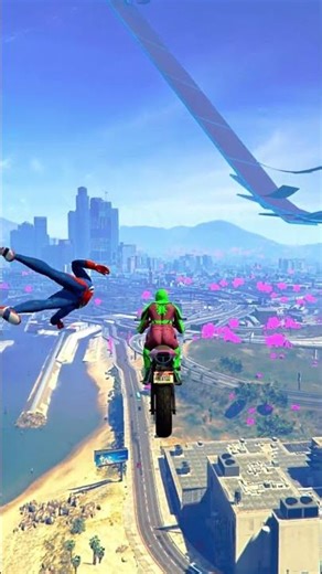 GTA 5 Epic Spiderman Ragdolls | Jumps / Fails ep.1556 #shorts