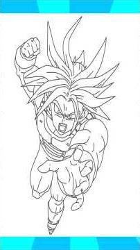 🔥 Trunks Super Saiyan 3 Atacando ⚡ Dibujo para Colorear | Dragon Ball #shortsviral