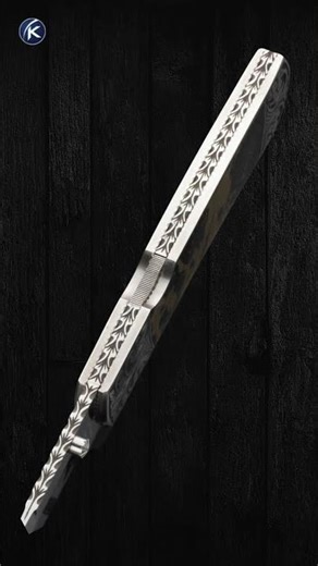 Harvey McBurnette Custom Knife — Sole Authorship Engraved Apache Gold Front Lock