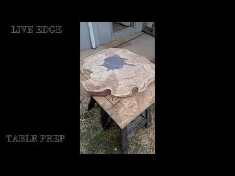 Live edge epoxy table prep.