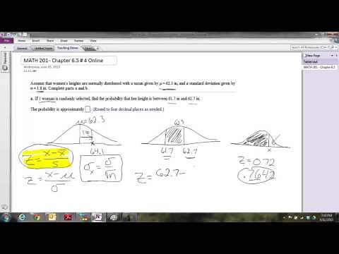Statistics - Central Limit Theorem Example - Area Between 2 Values