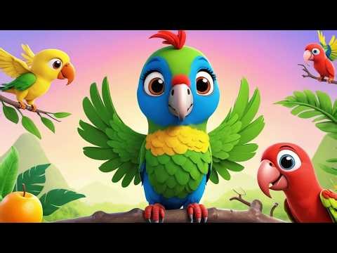 Baby Parrot Paints Flying Fruits 🦜🍉🎨 | Funny and Fun Kids Nursery Rhyme Animation