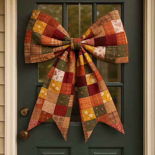 Giant Quilted Bow Sewing Pattern PDF | Big Quilted Fabric Bow DIY Tutorial | Beginner Friendly Quilted Bow Hanger, Holiday Decor & Gift - Etsy