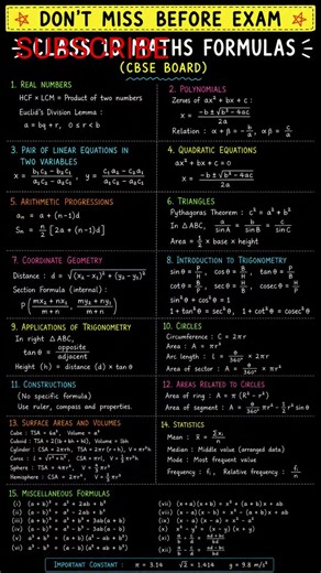 Don't Miss Before Maths Exam 🔥🔥🔥🔥| Fire Maths Formula 👈| #maths#shorts#shortsfeed