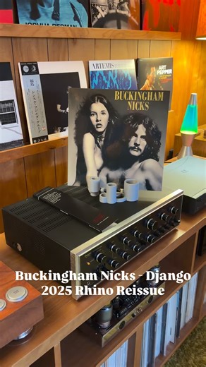 Eric Pye on Instagram: "A Django moment from the beautifully clear and crisp audiophile reissue of #BuckinghamNicks from earlier this year. This is the Kevin Gray remaster and it’s superb! . Also did a system changeover so my cat sitter’s audio experience is easier and stress free. In comes the #SansuiAU9500 which plays very nicely with the #KLHModel7’s. . #retroaudio #homekissa"