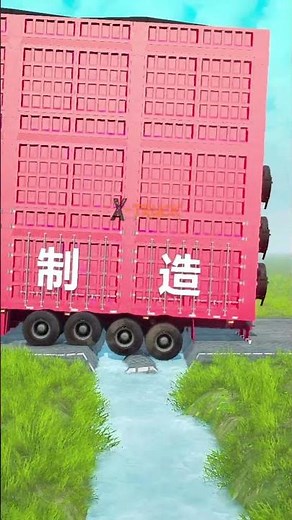 Spintires Mudrunner Trailer Truck vs Broken Bridge BeamNG.drive Eps 359