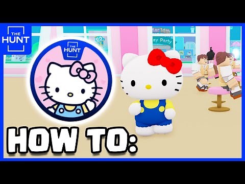 How to Get HELLO KITTY CAFE BADGE (Roblox: The Hunt) [100 Customers]