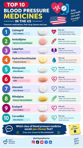 10 Common Blood Pressure Medicines in the US: Uses & Drug Classes Explained