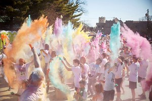 Fun Run in Color 2017 Paints Wheaton Orange, Pink, Yellow, and Blue