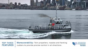 VIDEO: Crowley’s vessel design and engineering subsidiary, Jensen Maritime, supplied the design for Naval Sea Systems Command’s (NAVSEA) powerful, highly-functional 41-foot tugboat. Built by Snow & Company, this unique workboat will soon provide ship- and sub-assist services, as well as other port operational services, at U.S. Navy port locations around the world. Learn more about this vessel’s features: https://crow.ly/2XHyUjK | Crowley Corporation