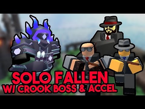 How to solo Fallen w/ Crook Boss & Accelerator! (Tower Defense Simulator)
