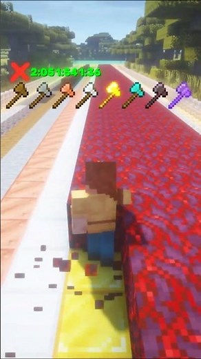 Axes vs 100 crimson wood in Minecraft 🪓🌳