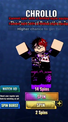 my experience spinning for chrollo #denzel #roblox #chrollo#basketball#bbz