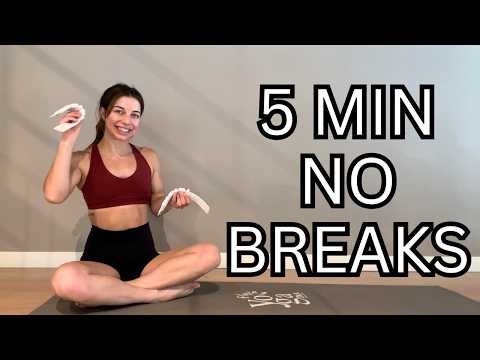5-Min Core Workout for Pole Dancers 🔥 No Breaks | Ankle Weights Optional (Quick Ab Burn)