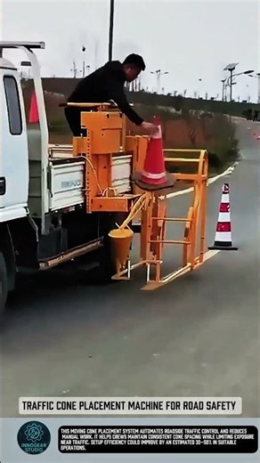 Traffic Cone Placement Machine for Road Safety #tools