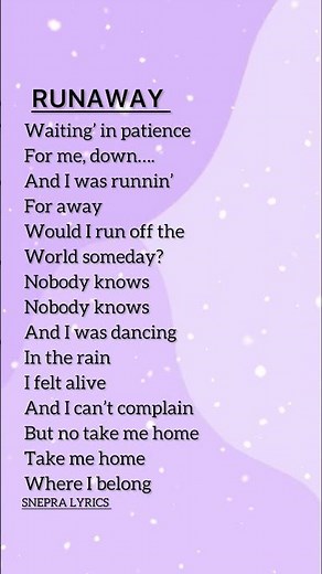 Runaway- song ( lyrics) || aurora #music #lyrics #songlyrics #englishsong