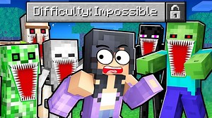 【Aphmau】番外篇，APHMAU在《我的世界》中玩不可能的恐怖难度！_我的世界_游戏动画